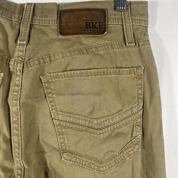 BKE Jake Jeans Men's 29R 29x29 Straight Leg Khaki Tan Denim Buckle BKE School - Picture 5 of 11